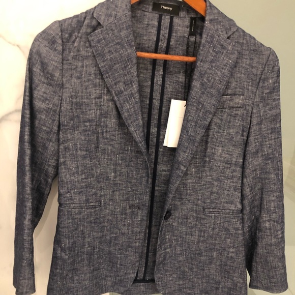 Theory Linworth Denim Jacket Blazer - Picture 1 of 4